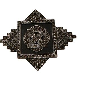 Judith Jack Sterling Silver Romantic Art Deco Brooch